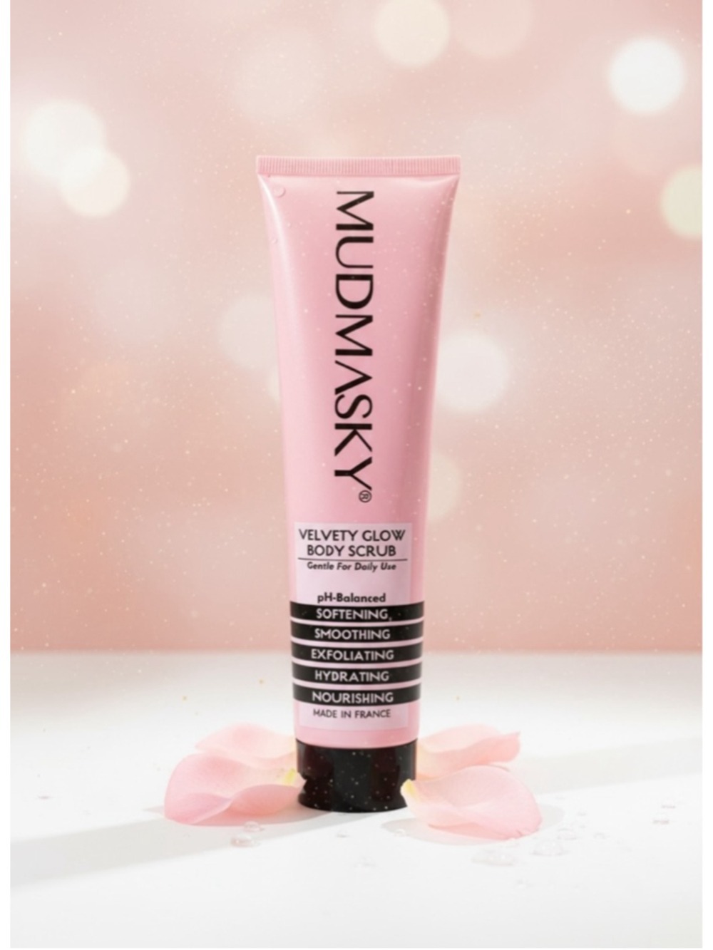 Mudmasky Velvety Glow Body Scrub 6 oz pH Balanced Exfoliating Hydrating New